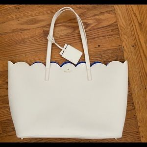 Kate Spade Lily Avenue white and blue tote